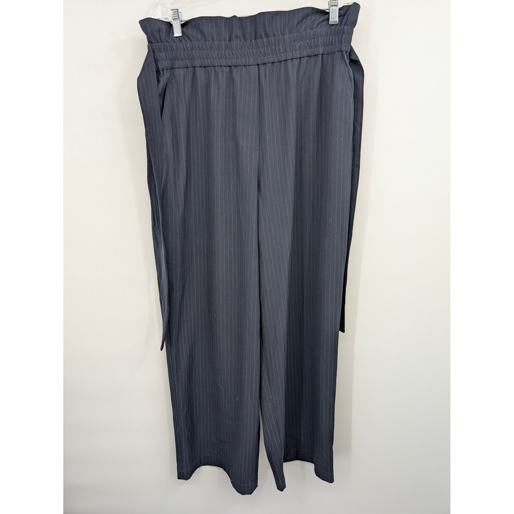 3.1 Phillip Lim Pinstripe Elastic Paperbag Waist Trousers Pants Navy Size 10